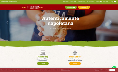 The iola Pizza: Este proyecto desarrollado junto con The Iola Pizza, tiene ún área de venta y delivery B2C y un área exclusiva para distribuidores B2B