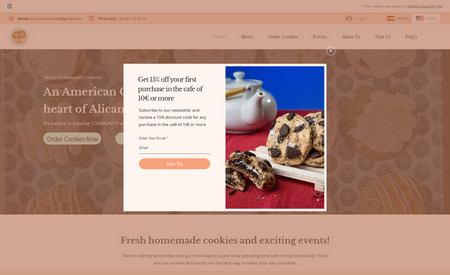 El Cookie Website: Cookies & Cafe in Alicante Spain
