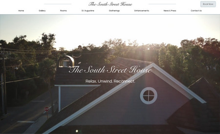 South Street House: An Editor X site designed to highlight a rental property in St. Augustine, FL.