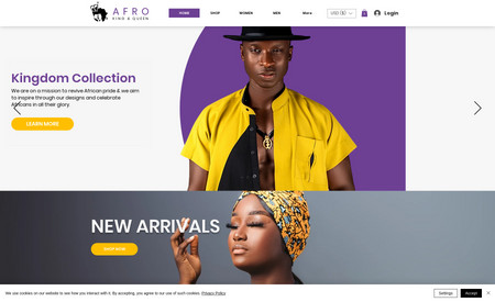 Afro King & Queen: Wix Store Website