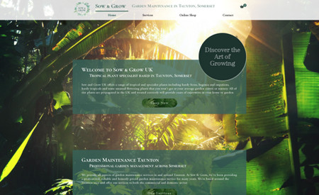 Sow & Grow UK: Developed branding, website and SEO for Sow & Grow Taunton specialist plant grower and landscape gardener.
