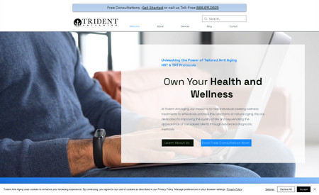 Trident Anti-Aging: I designed, set up and optimized the website.  I also SEO and force index.  I do content copy as well for all blogs and customer marketing emails.  I've built multiple landing pages for the business as well under different domains.  