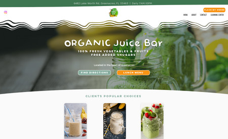 Abby's Juice Bar: A 100% organic Juice bar located in Florida. A simple design for a low-budget small business, but looking for something original and eye-catching.