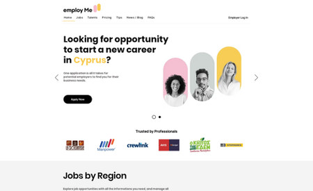 Employ Me: Our team designed and developed the EmployMe website, using Wix Velo code to implement the functionalities. The website features custom-designed signup and login pages, ensuring a seamless onboarding experience for users. Individuals can register and post job listings, while potential candidates can apply for these jobs by submitting their CVs and contact details.

To enhance user experience, we incorporated filter options that allow job seekers to find specific positions that match their preferences. Additionally, applicants can conveniently track the status of their submitted applications.

Companies, on the other hand, gain access to a pool of interested candidates and can review their profiles, including detailed information and CVs. This enables them to reach out to potential hires directly and streamline the hiring process.

With EmployMe, we strive to bridge the gap between job seekers and companies, providing a user-friendly platform that facilitates efficient job hunting and talent acquisition.