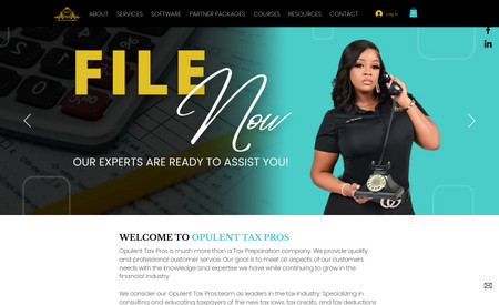 Opulent Tax Pros: Digital Stylz designed social media templates, flyers, and web design for Opulent Tax Pros.