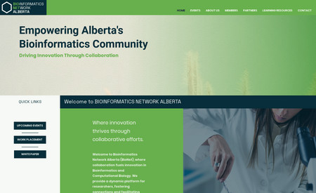 Bionet Alberta: We revamped the Bio-Net Alberta website, infusing it with vibrant hues and deep tones, while also restructuring the member highlights sections. 