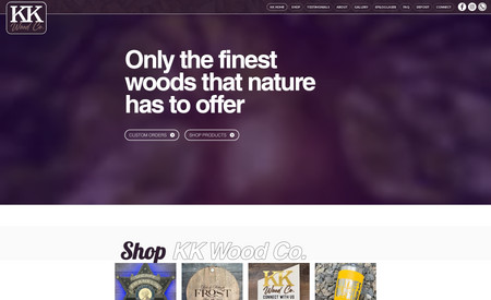 KK Wood Co.: Here we go again. Excited to launch a brand new website for KK Wood Co. This company provides next-level custom engraving that includes everything from corporate gifts to full blown outdoor business signage and so much more.