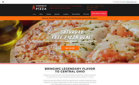 Sandman Gourmet Pizza: Sandman Gourmet Pizza needed a website that would allow online ordering and was easy to use and manage.