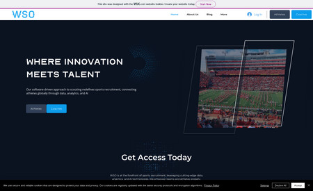 WSO Platform: They needed to improve their website to make it appealing for their industry and customers; American Football athletes and US college recruiters. 