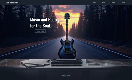 Classic Build with Apps: This client wanted a cool spot to showcase his music and poetry. Our Designer Sheryl Rose worked with Errol to get a feel for his personality and desired functions of the site. Sheryl created custom images using Midjourney to bring the cool Rock/Blues vibe to live. She used Wix Music and Wix Blogs which the client could easily update himself to showcase his talents. Errol was very please and you can read his review. 