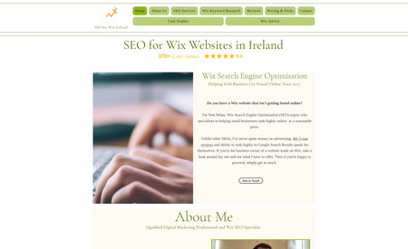 Ireland: SEO For Wix - Page 1 on Google.: Search for "Wix SEO Ireland" to find me at the very top of page 1 of Google. This is my personal Wix website offering SEO services directly to clients. 