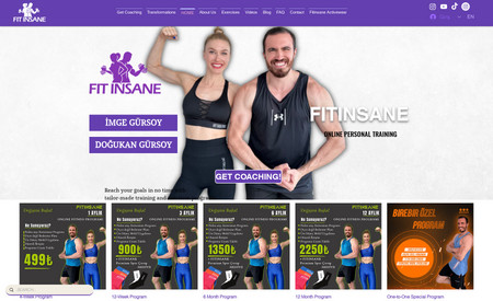 Fitinsane: Profesyonel Sporcu ve Fitness Eğitmeni İmge Gürsoy ve Fitness Eğitmeni Doğukan Gürsoy'un Online Fitness ve sağlıklı yaşam programlarını tanıttıkları web siteleridir.