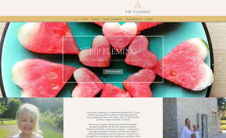 Website Design - Pip Fleming Nutrition: An experienced nutritionist who needed an experienced marketing team to help create the look and feel for her brand. We also created this beautiful website and created business cards to match.