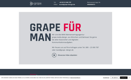 grape man copy: The website was designed and developed by our team and video was posted on the homepage on special request by the client. 