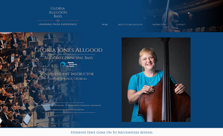 Gloria Allgood Bass: Personal website for Ms. Gloria Jones Allgood, Associate Principal Bass for the Atlanta Symphony Orchestra.  Website is to help market / advertise Ms. Allgood's private instruction of the Double Bass for high school students in and around the Atlanta, GA area.