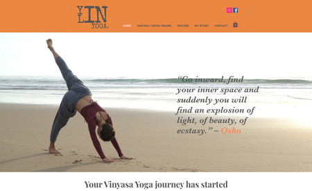 yinlin: A brand new online yoga bookings site with a pop up shop, Encore, selling second hand designer outfits for women.