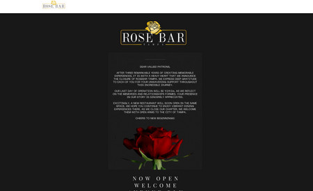 Rose Bar Tampa: Upscale Restaurant Website
(Tampa, FL)