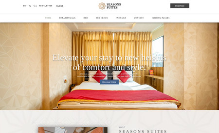 Seasons Suites: Seasons Suites was a fantastic project that allowed us to showcase our expertise in web development for the hospitality industry. We designed a user-friendly and visually appealing website for Seasons Suites, a premier hotel destination.

Our work included creating an elegant and intuitive booking system, optimizing the site for mobile responsiveness, and enhancing the overall user experience. We also incorporated high-quality images and engaging content to highlight the luxurious amenities and beautiful surroundings of Seasons Suites.

The website now offers a seamless browsing and booking experience for potential guests, making it easier for them to explore and reserve their stay at this exceptional hotel. We take pride in contributing to the success of Seasons Suites and look forward to more exciting projects in the future!