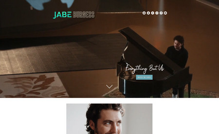 Jabeburgess: Country artist site - simple one page site.
Logo creation + custom overlay effects.