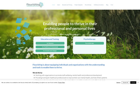 Flourishing: Corporate and Education mental health and resilience training. We work together on SEO to get more organic traffic and more enquiries!