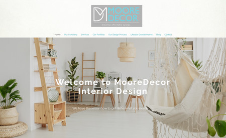 MooreDecor Interior Decorating: Custom Design Website | SEO | Blog Writing | Monthly Website Maintenance | WIX Feature functionality Training | Consulting | Logo Design | Image Research and Implementation