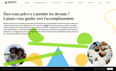 Entreprises Durables: Site Internet - Editor X - pour OBNL au Quebec