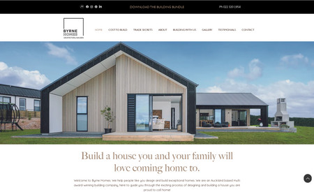 Byrne Homes: Comprehensive web development package including design, development, and SEO integration + ongoing social media management and online advertising campaigns. 