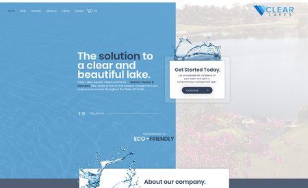 Clear Lakes: Clear Lakes Aquatic Weed Control offers lake, pond, preserve and wetland management services. This project included a full web design and development on the Wix platform. 