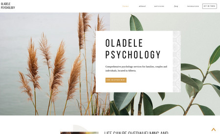Oladele Psychology: Single-Page New Custom Wix Website Design