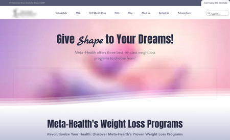 Meta-Health: Wix Studio Site built for weight loss solutions.