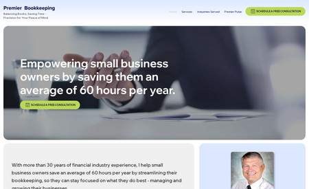 Premier Bookkeeping: Built a completely new site on wix Studio.