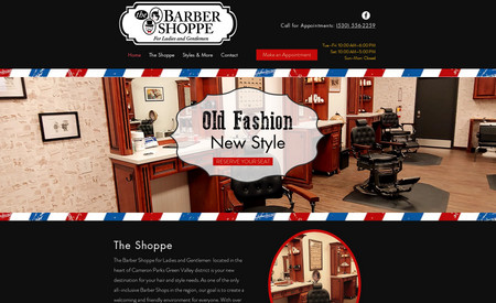 The Barber Shoppe: One page website and logo creation based on client's idea and style. 
Successful business in California