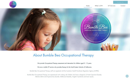 Bumble Bea OT: A simple single page website showcasing an OT specialist in Melbourne 