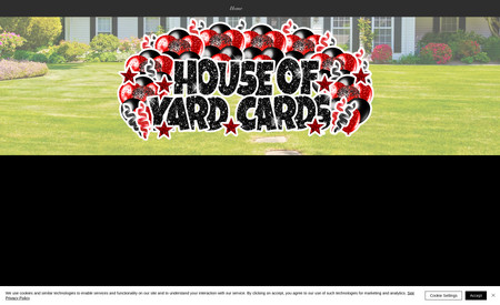 House Of Yard Cards: Home Page Design
