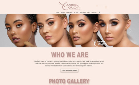 Yanimua Artistry: Makeup Artist Site Design 