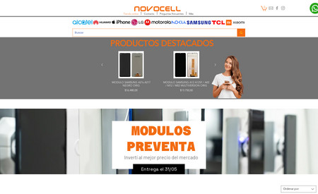 Novocell: Armado y diseño integral del Sitio. Configuración de la tienda online.