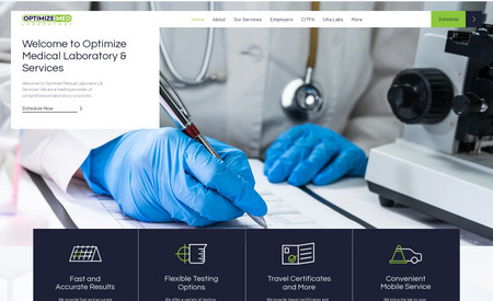 Optimize Med Labs: Optimize Medical Labs is a mobile phlebotomy and drug screening company located in Charlotte, NC. Site allows users to book hotel stays as well as other post operative services seemlessly.