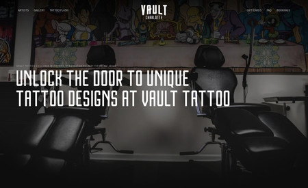 Vault Tattoo Co: Design, Content Strategy + Custom Development for leading tattoo company in Charlotte, N.C.