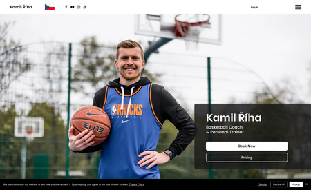Kamil Riha: Website and booking platform for Personal Trainer and Basketball Coach Kamil Riha.