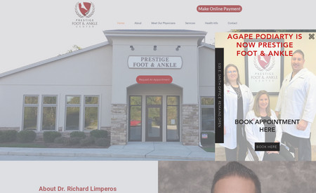 Prestige Foot & Ankle: great, informational website for busy podiatry clinic in Ohio.  
