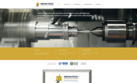 Megatech: This client needed a website for their precision machining business. It incorporates videos & photos, services of their CNC equipment and a custom infographic. 