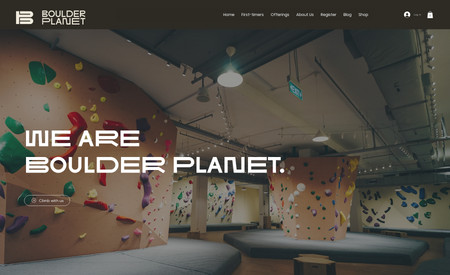 (SG) Boulder Planet: Rock Climbing Gym website on Wix Studio