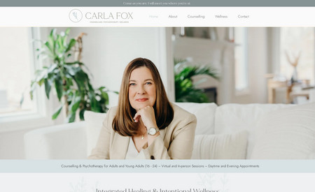 Carla Fox: Branding and classic website design client.