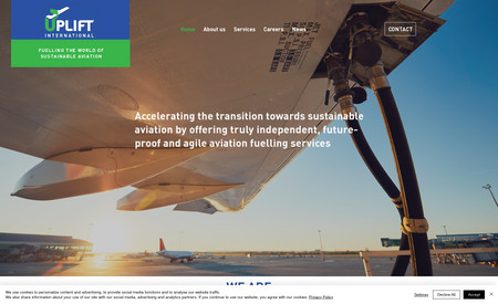 Uplift International: Startup eco fuel company airline.