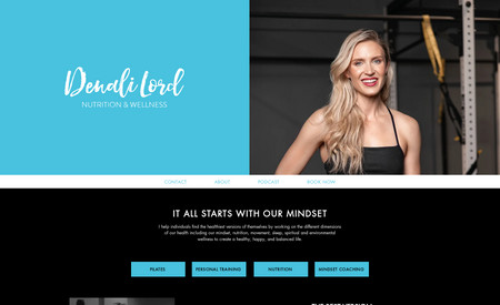 Colorado Nutrition & Fitness: Denali had a logo and website, but was in definite need of an upgrade. Initially, we were going with a black and white theme. As we offer complimentary brand books with certain website packages, though, our dive into how she wanted her brand to look made us quickly realize a pop of color was needed for her bright personality! 

We finessed her logo and added iconography to the site to elevate her work. The icons resemble her chosen script font with their line drawings that ebb and flow similar to movements while cardio training. 

To ensure her brand was cohesive, but keep to her photographer's guidelines of not altering their work, we added more photos in which were edited with a color scheme to blend the full look together. 

Denali has a lot of methods to her training, so what could have been a very complicated website has a very simple viewing process due to our efforts streamlining the UI experience. 

She opted to have us build the site, but manage it herself, which meant all her updated podcasts would be linked on her own. To help her succeed, we made an easy-to-use upload system for each podcast link, sent tutorial videos, and had a zoom call to further discuss it all. She has thrived with her new site and we're so happy to see it!