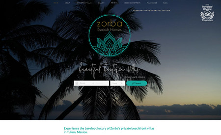 zorbabeach-bb: This is a website for a boutique beachfront villa in Tulum, Mexico.  They have their whole booking and payment service integrated right into their website so that the user never has to leave the website to book a room.