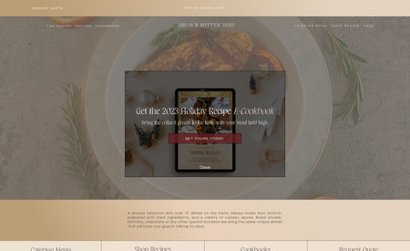 Brown Butter Dish: Website design, digital design collateral (e-cookbook), and photography.
