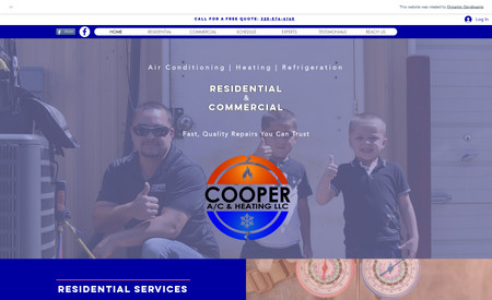 Cooper HVAC: Cooper HVAC is a new website designed to promote the HVAC services offered by Cooper HVAC out of Snyder, Texas. The website is intended to be comprehensive and informative, with various pages covering different aspects of the company's services.

The website includes a page for residential services, a page for commercial services, a page to schedule service, a page describing the experts at Cooper HVAC, and a blog with updates and information about the company. It also includes contact information for email and Facebook, allowing users to get in touch with the company quickly.

The website is designed to be easy to navigate, with a clear hierarchy of information and a clean and visually appealing layout. It is also optimized for mobile devices, ensuring that it is easy to use on any device. Overall, the website is designed to be a valuable resource for those needing HVAC services in the Snyder area.
