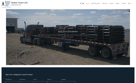 BakerTwist LTD: Baker Twist LTD is a steel manufacturing company that specializes in the production of helical screw piles, extensions, and caps. 