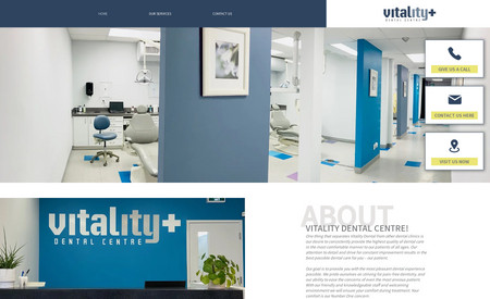 Vitality Dental : Vitality Dental was looking for a website where their customers could find and contact them, while providing information about their services. 